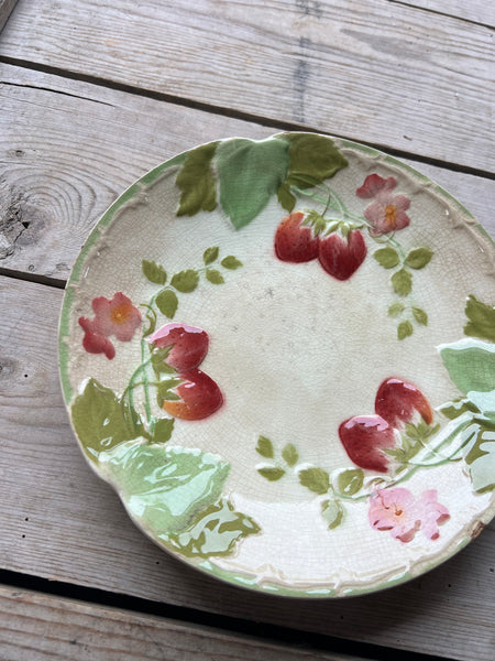 Vintage Terre De Fer Strawberry Plate