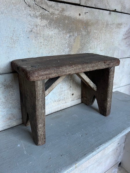 Little Vintage Rustic French Stool
