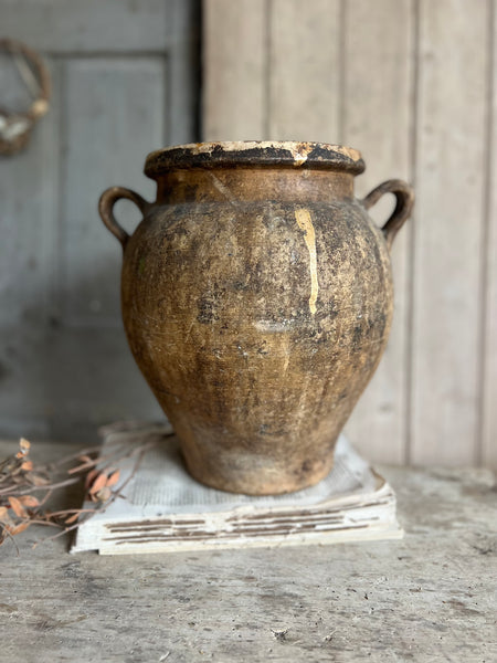 Vintage Tall Huge Natural Earthenware Vase