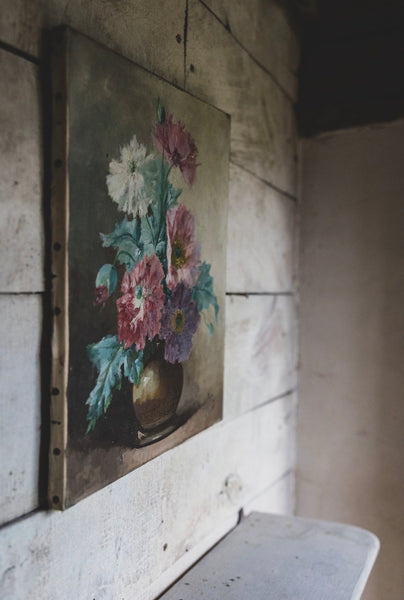 Large Floral Oil Painting on Canvas