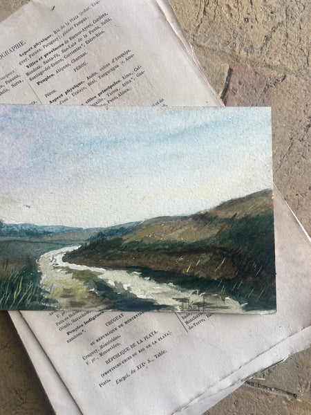 Landscape Watercolour Painting on Card