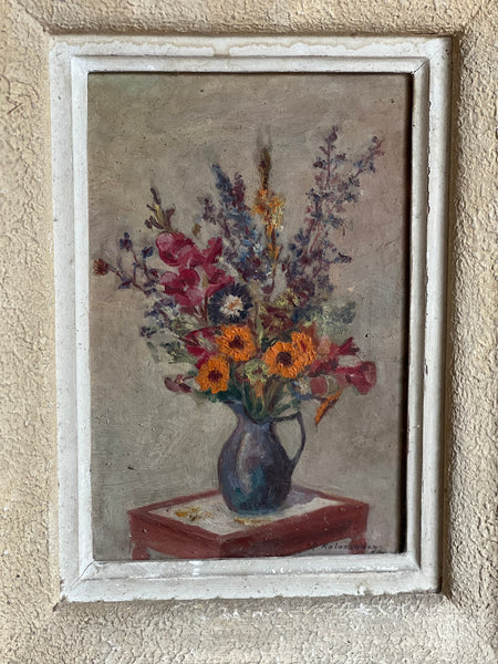 Framed Floral Oil Painting 1945