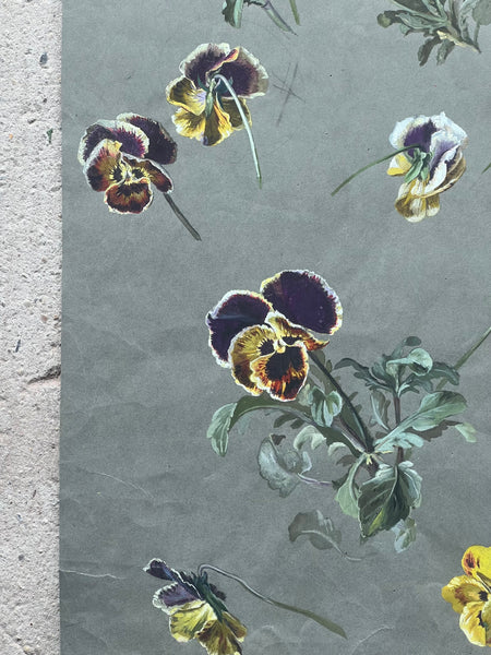 Gorgeous Pansy Vintage Painting
