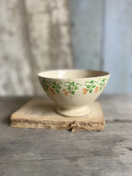Large Stencilled Rustic Digoin Cafe Au Lait
