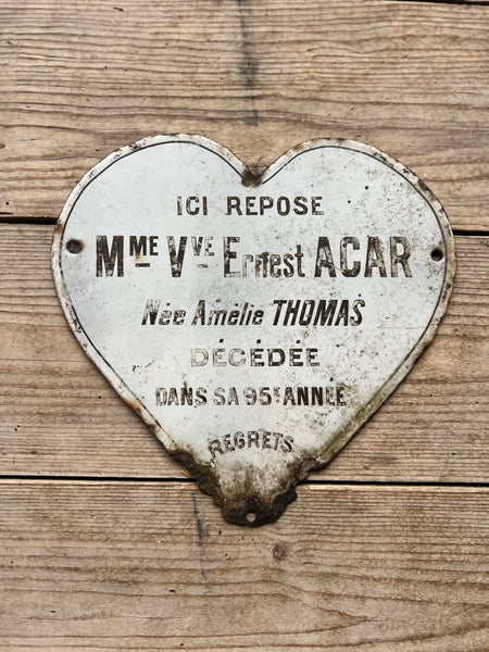Vintage French Rustic Memorial Heart