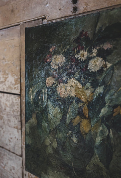 Dark Floral Oil on Canvas