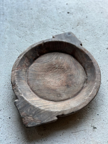 Large Vintage Wooden French Bowl