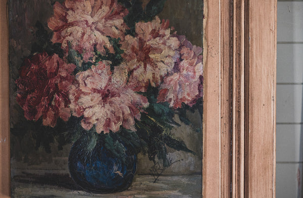 French Floral Oil on Canvas