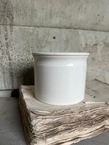 Vintage White Digoin Confiture Pot