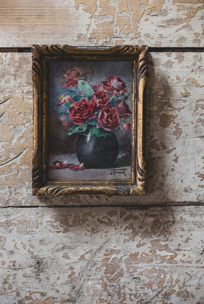 Small Framed Floral Oil Painting