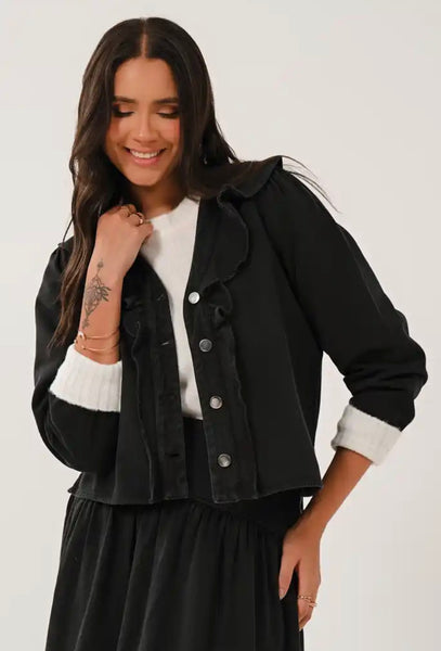 Saige by Nomads Frill Neck Denim Top
