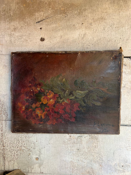 Dark Floral Oil on Canvas 1900