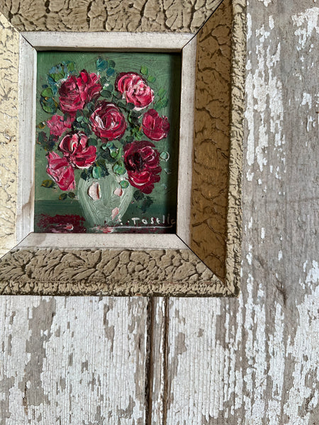 Small Framed Floral Oil Painting