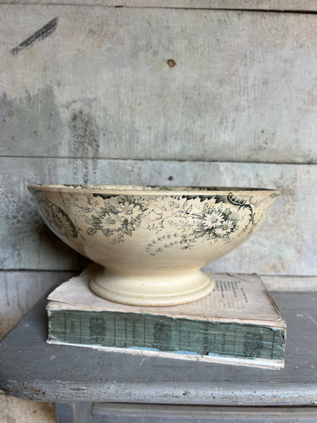 Beautiful Large Floral French Transfer Bowl