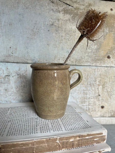 Vintage French Handled Stoneware Pot