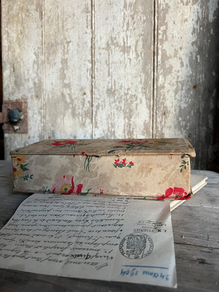 French Vintage Floral Fabric Box