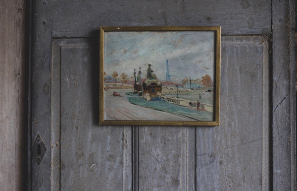 Framed Parisian Scene Painting