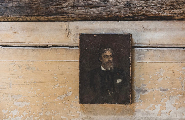 Antique French Portrait on Canvas