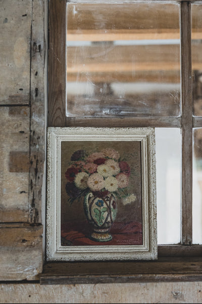 Framed Floral Oil Painting