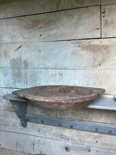 Large Vintage Wooden French Bowl