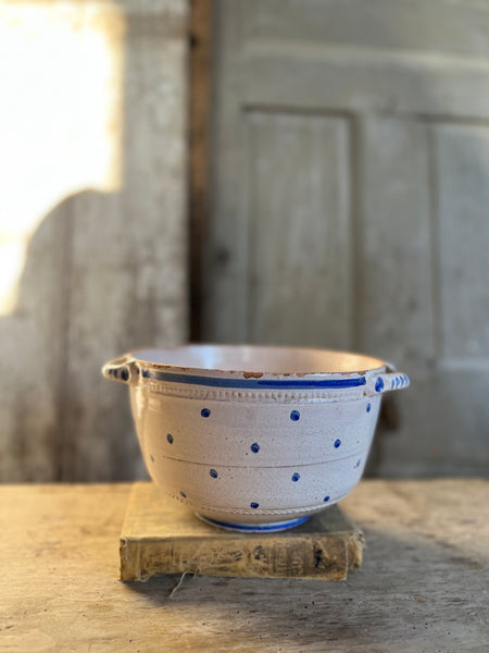 18C Large Folk Style Handpainted Bowl