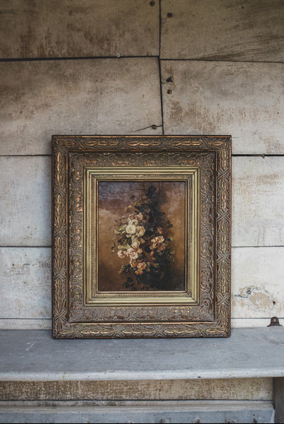 French Antique Framed Floral