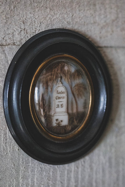 Sweet Antique French Framed Memorial