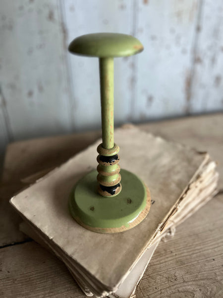 Green vintage Hand Painted Hat Stand