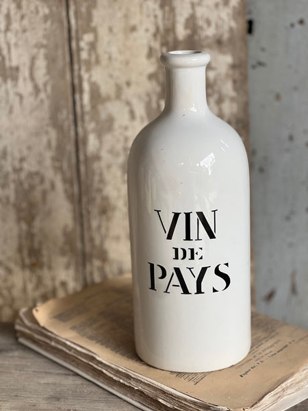 Vintage Vin de Pays Transferware Bottle