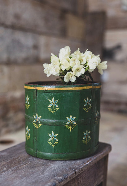 Swedish Folk Art Wooden Pot