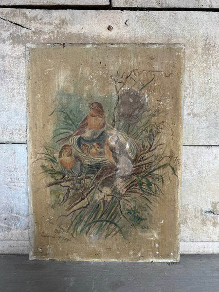Antique Bird Painting 1894
