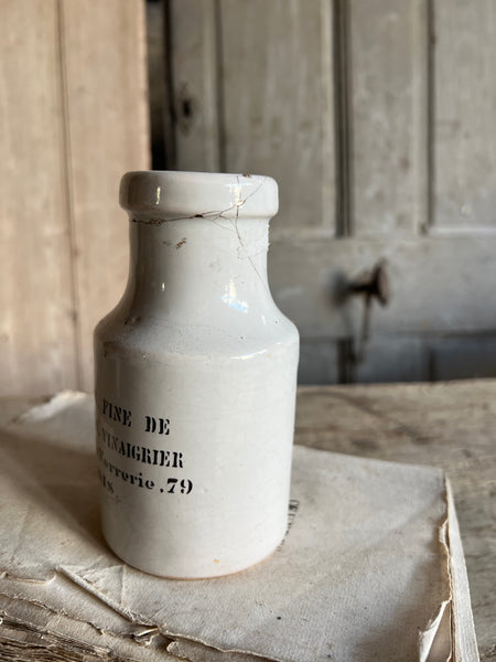 Branded French Stoneware Mustard Jar