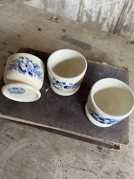 Trio of Vintage Transferware Eggcups