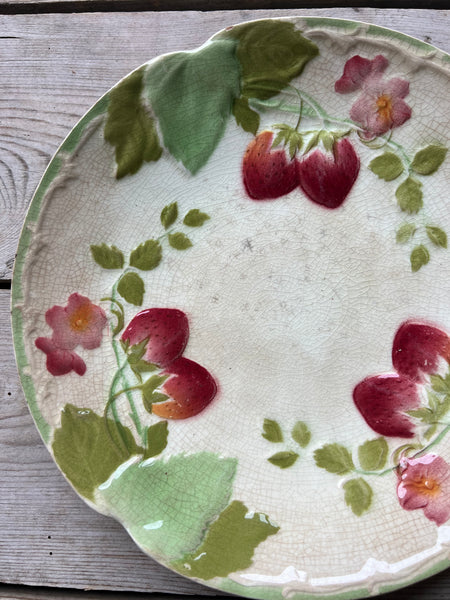 Vintage Terre De Fer Strawberry Plate