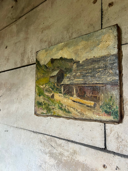 French Farm Landscape Oil Painting on Canvas