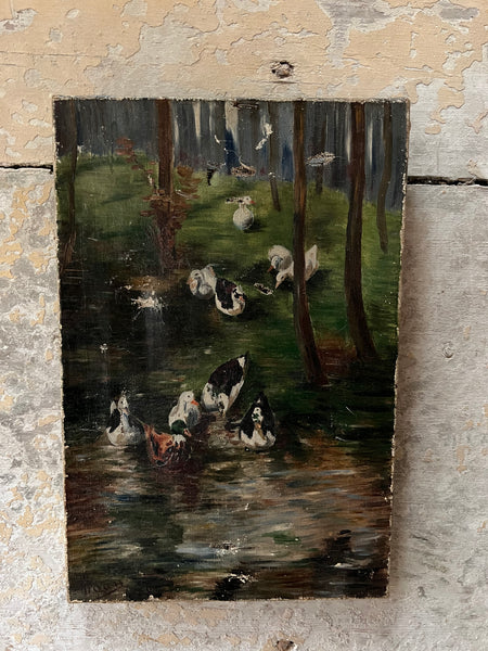 Duck Oil Painting on Canvas