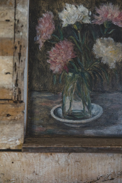 Beautiful French Floral Oil Painting Jean Lubet