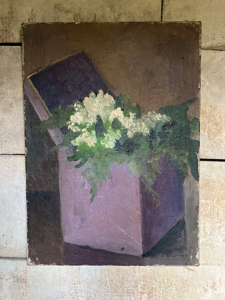 French Floral Oil on Canvas