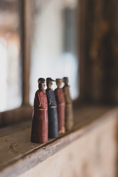 Beautiful Antique Primitive Wooden Figures