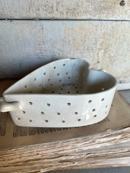 Very Rare Worn 18C Heart Vintage Faiselle Cheese Mould K G Luneville