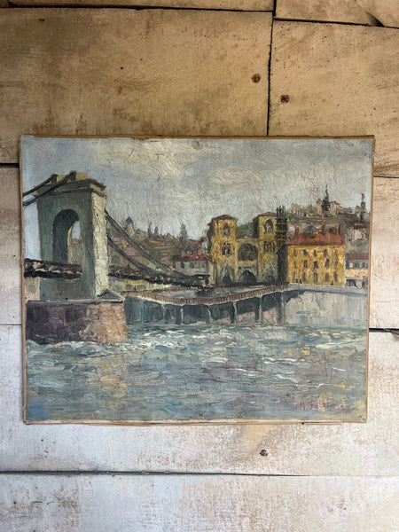 1921 Fallet Antique French Oil on Canvas
