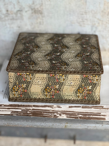 French Vintage Floral Fabric Box