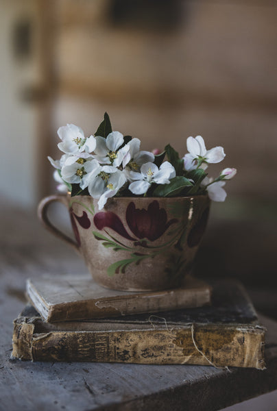 Floral Rustic Crazed Cup