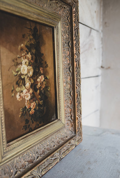 French Antique Framed Floral