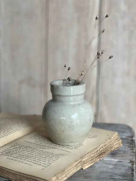 French Vintage Mustard Stoneware Jar