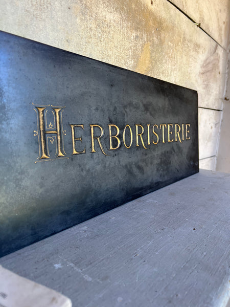 French Antique Herbologist Herboristerie Slate Sign