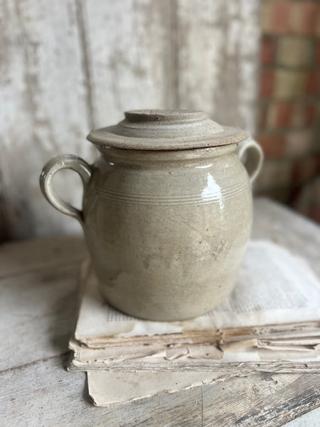 Lidded French Handled Confit Jar Large