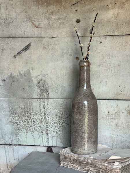 French Vintage Stoneware Cider Bottle