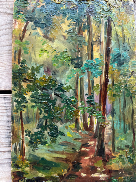 1916 George Labonne Landscape Tree Oil on Board