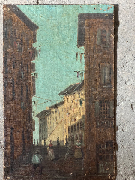 Sweet Town Scene on Canvas